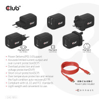 Produktbild för CLUB3D CAC-1913EU Travel Charger 65W GaN