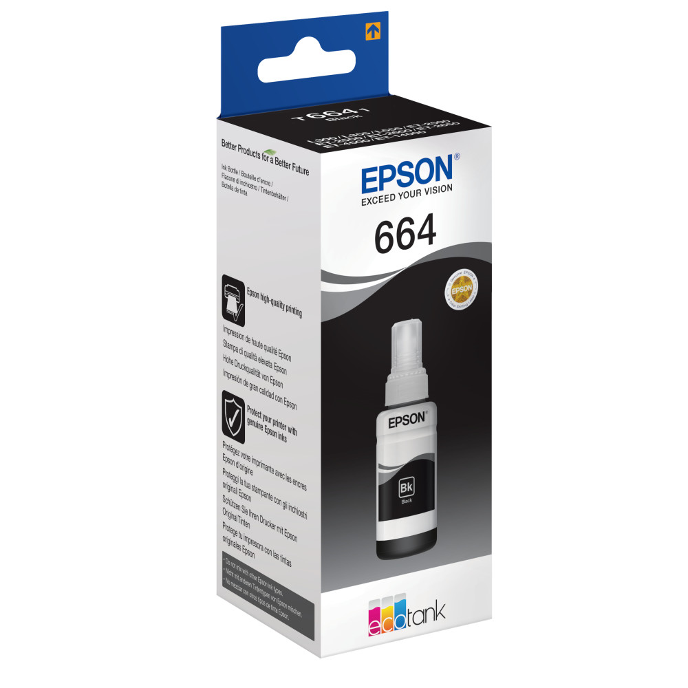 Produktbild för Epson 664 Ecotank Black ink bottle (70ml)