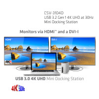 Produktbild för CLUB3D SenseVision USB 3.0 4K UHD Mini Docking Station