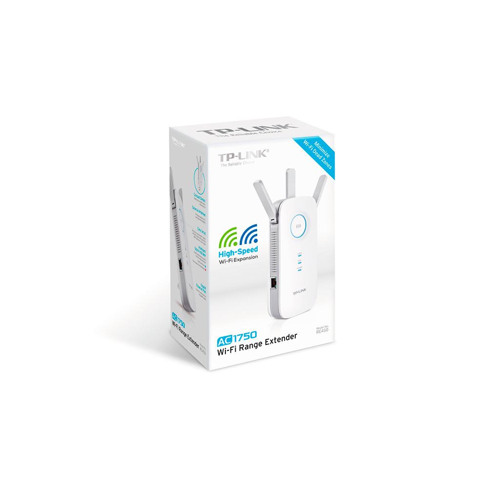 Produktbild för TP-Link RE450 nätverksförlängare Nätverkssändare Vit 10, 100, 1000 Mbit/s