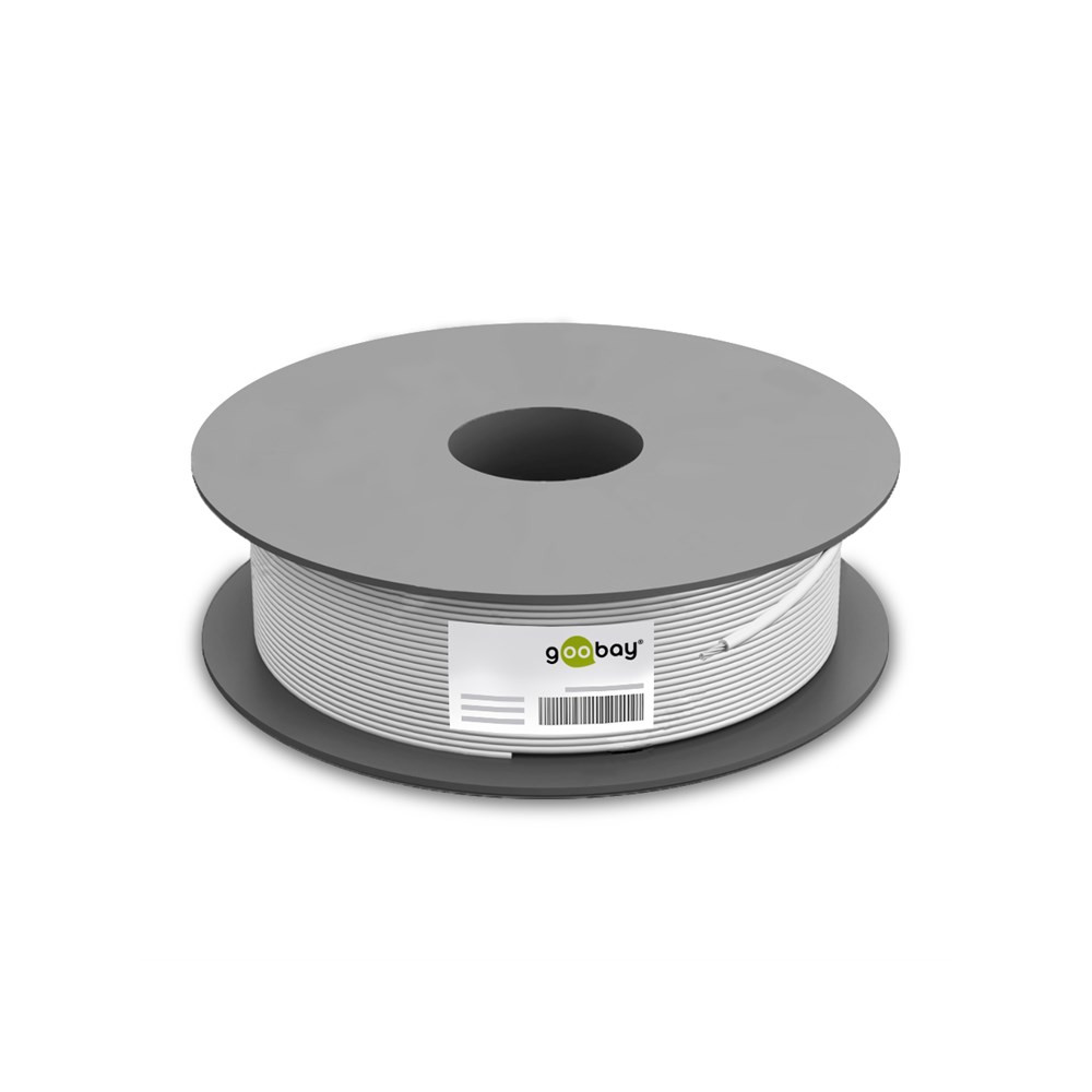 Produktbild för Goobay 94964 nätverkskablar Vit 100 m Cat6 U/UTP (UTP)