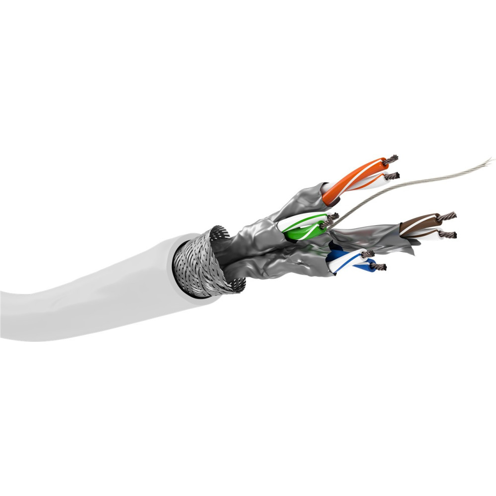 Produktbild för Goobay 94217 nätverkskablar Vit 100 m Cat6 S/FTP (S-STP)