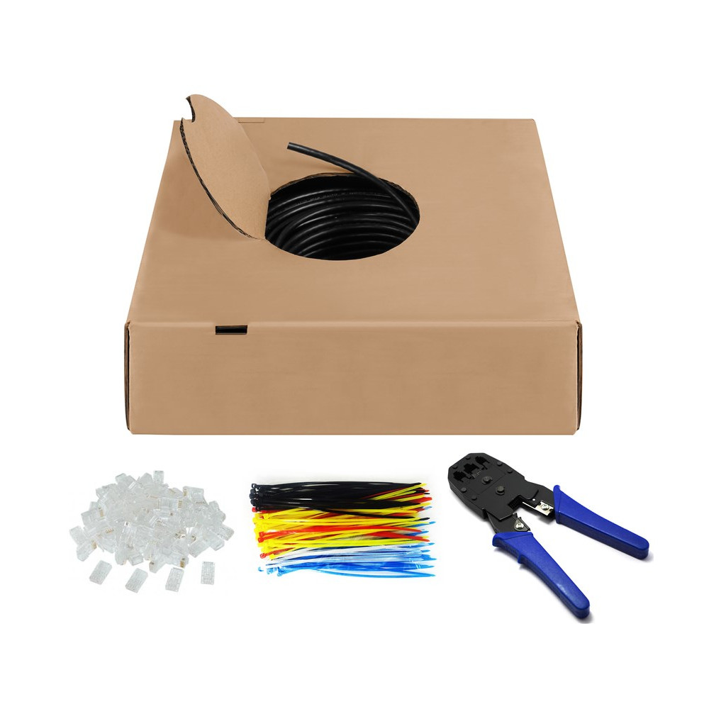 Produktbild för Goobay 94398 nätverkskablar Svart 100 m Cat6 U/UTP (UTP)