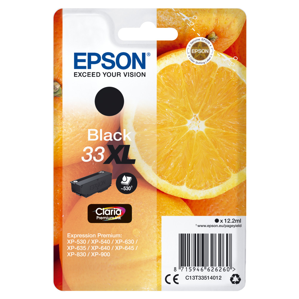 Produktbild för Epson Oranges Singlepack Black 33XL Claria Premium Ink