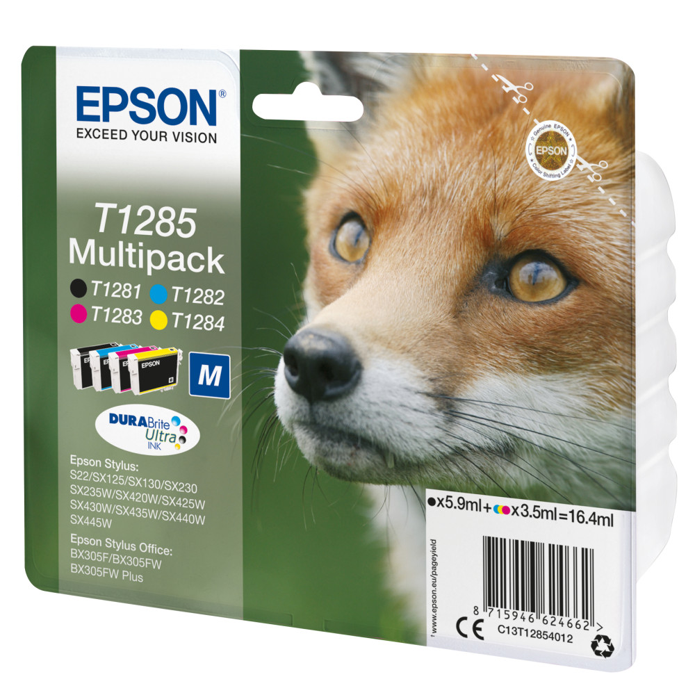 Produktbild för Epson Fox Flerpack 4 färger T1285 DURABrite Ultra-bläck