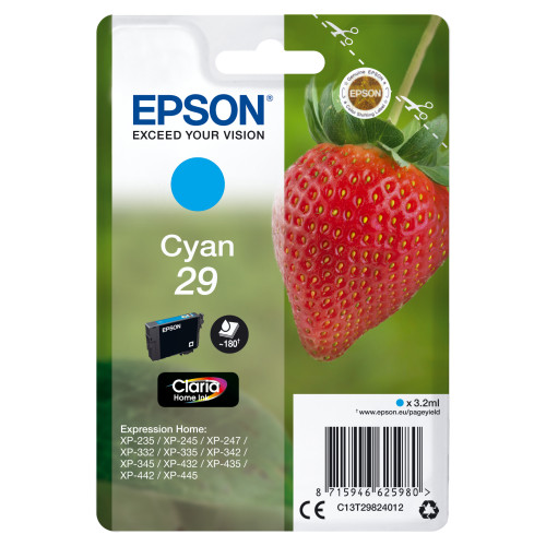 EPSON Epson Strawberry Singlepack Cyan 29 Claria Home Ink