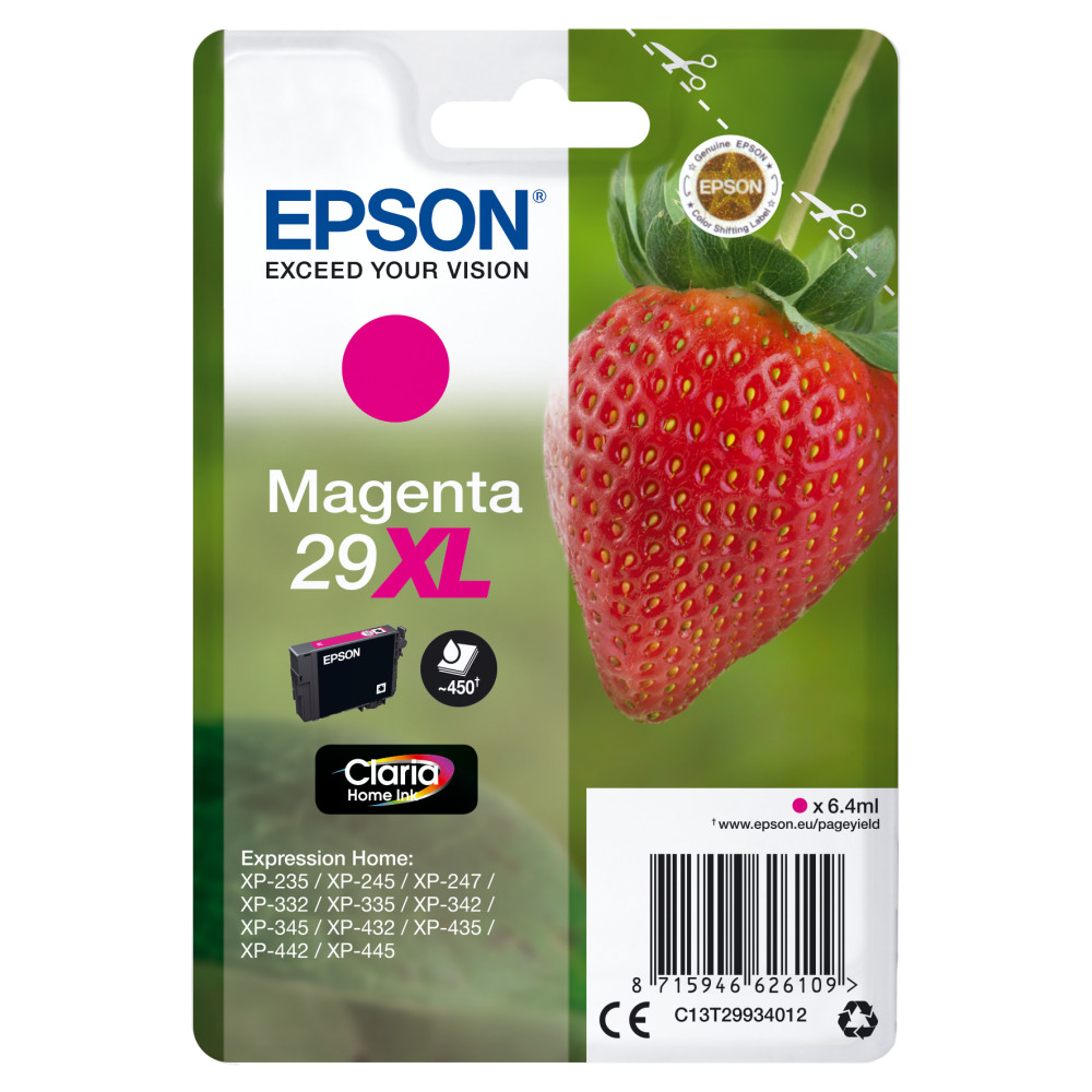 Produktbild för Epson Strawberry Singlepack Magenta 29XL Claria Home Ink