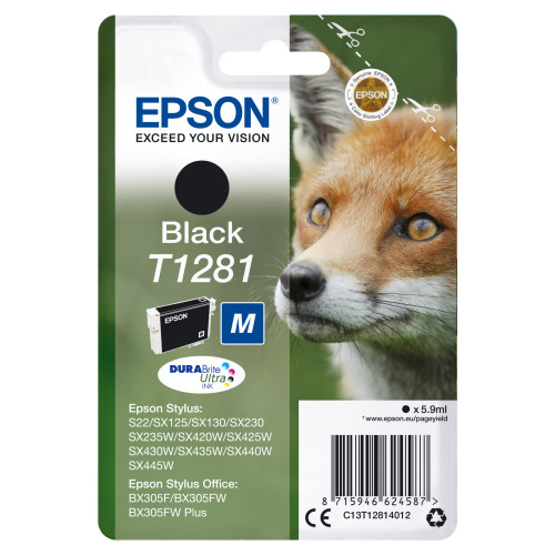 EPSON Epson Fox Enpack svart T1281 DURABrite Ultra-bläck