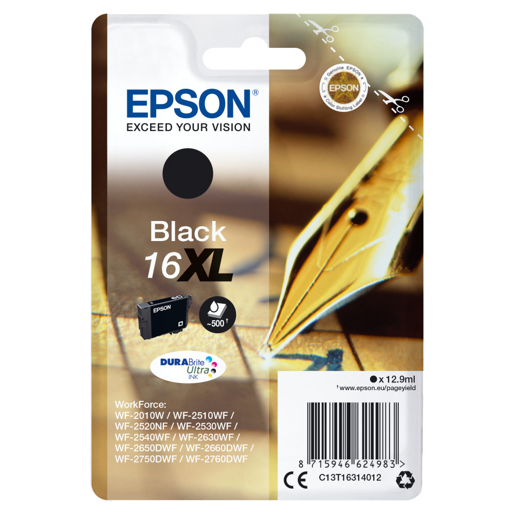 Produktbild för Epson Pen and crossword Enpack svart 16XL DURABrite Ultra-bläck