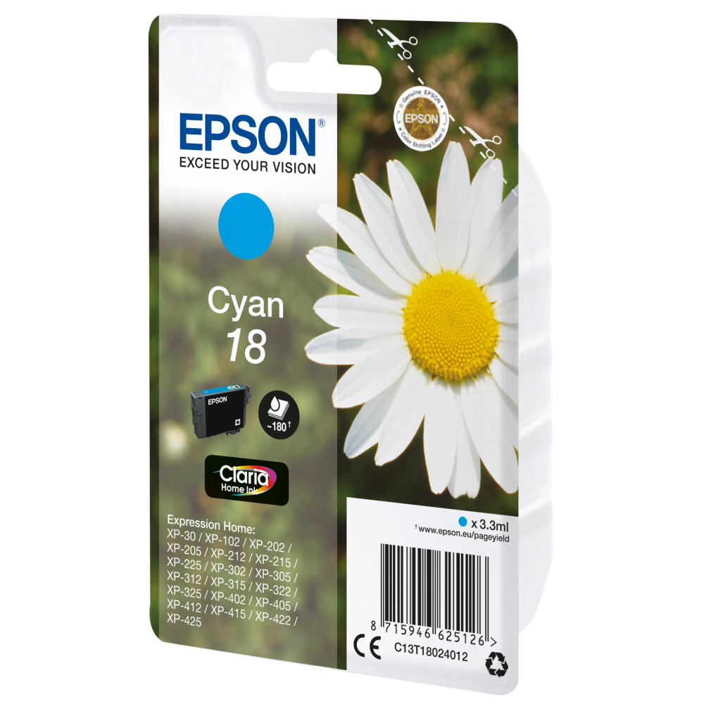 Produktbild för Epson Daisy Enpack cyan 18 Claria Home-bläck