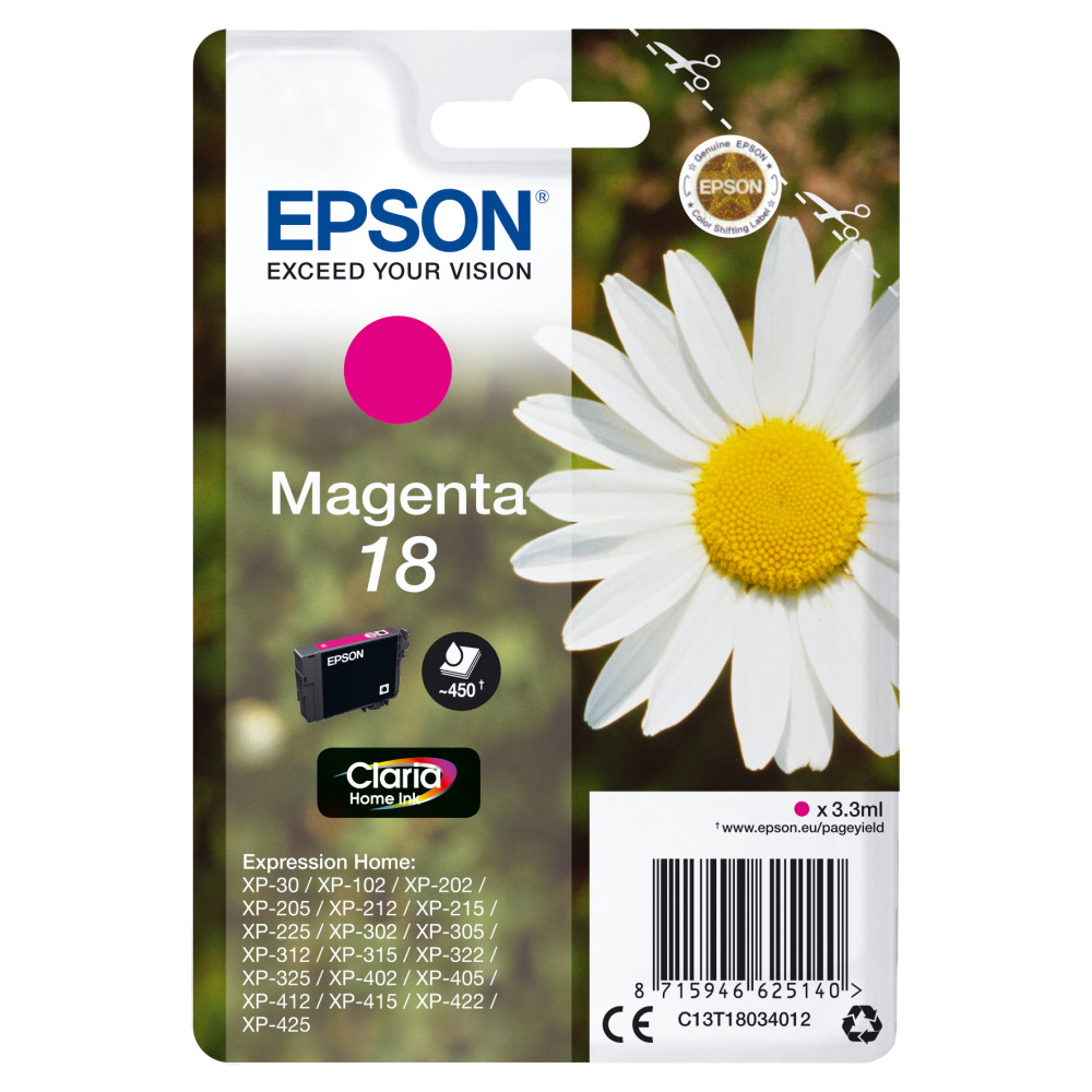 Produktbild för Epson Daisy Enpack magenta 18 Claria Home-bläck