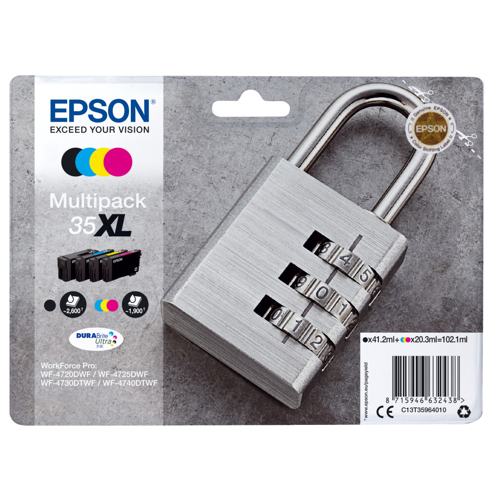Produktbild för Epson Padlock Multipack 4-colours 35XL DURABrite Ultra Ink