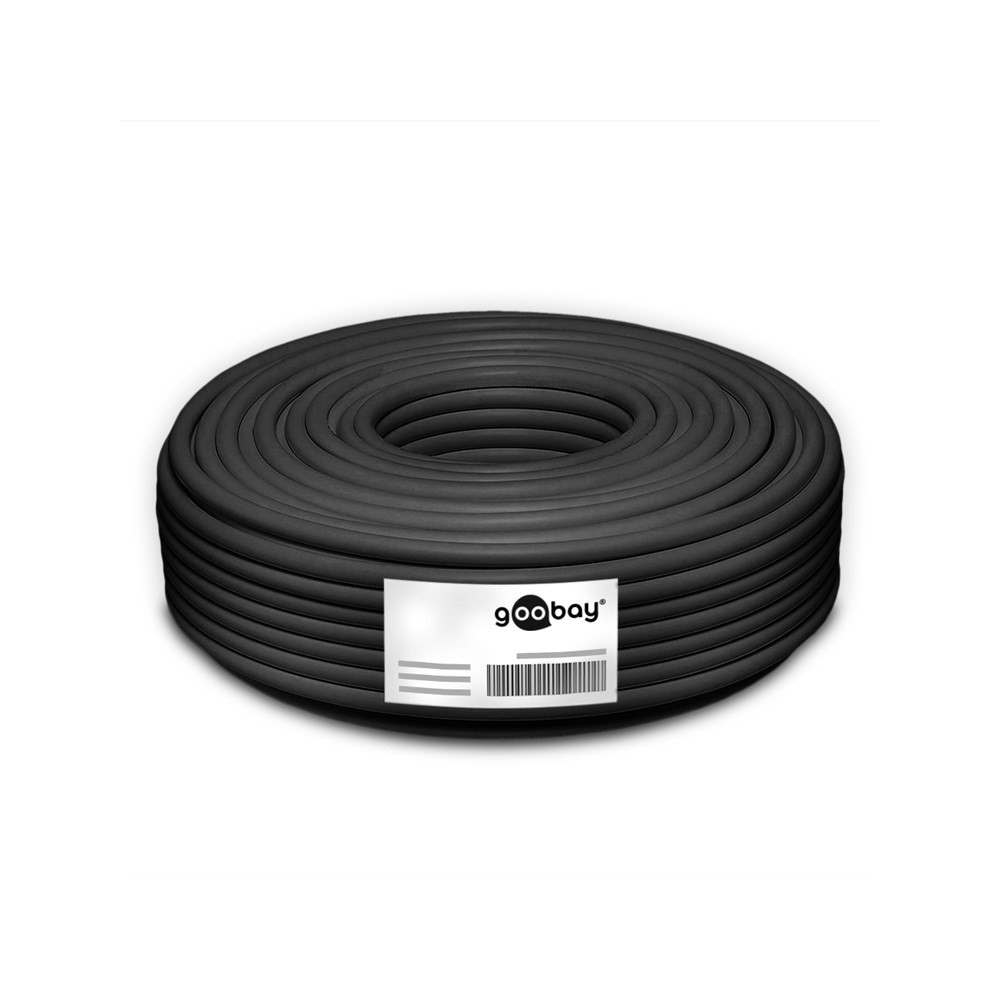 Produktbild för Goobay 77625 nätverkskablar Svart 100 m Cat6 U/UTP (UTP)