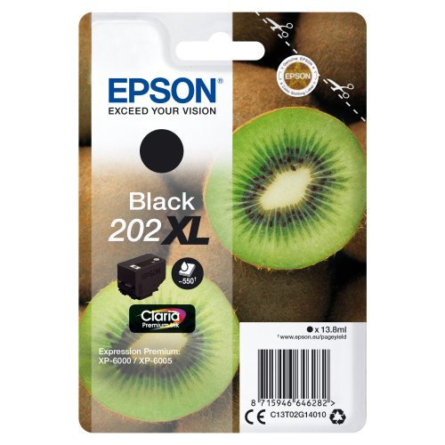 EPSON Epson Kiwi Singlepack Black 202XL Claria Premium Ink
