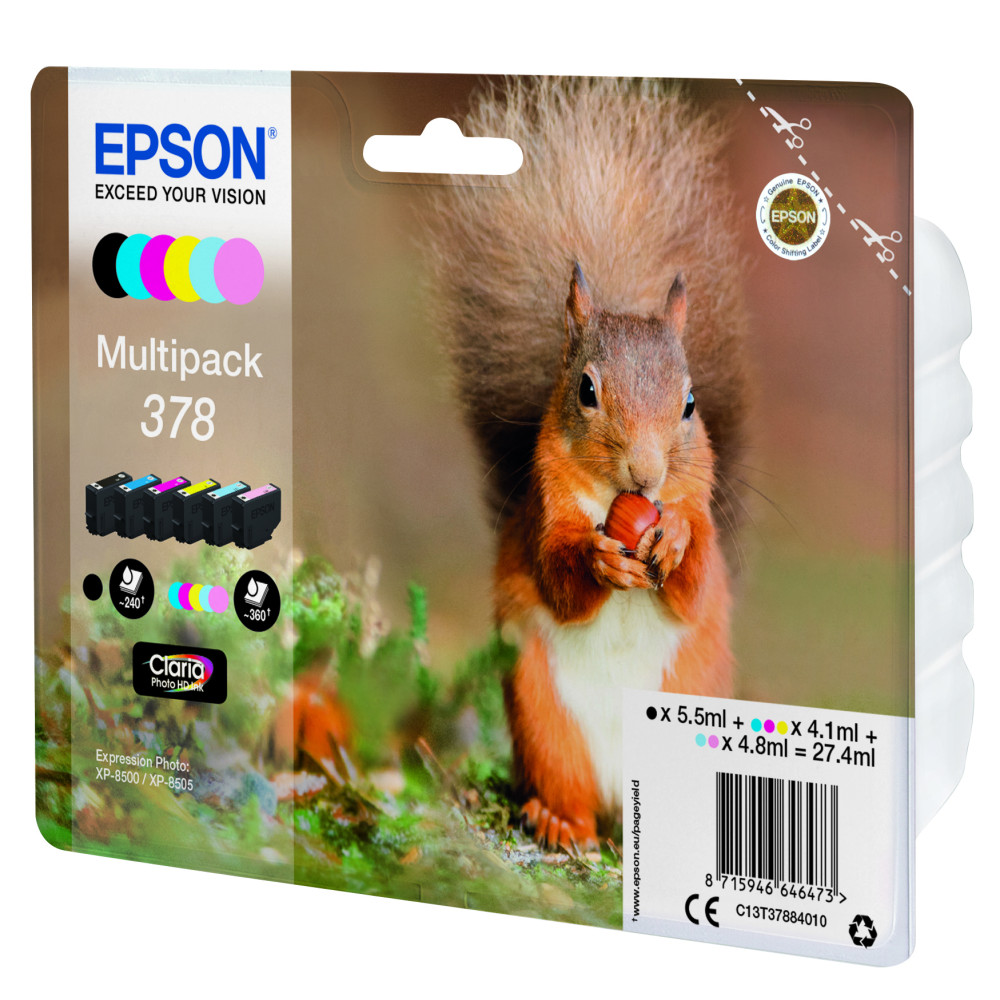 Produktbild för Epson Squirrel Multipack 6-colours 378 Claria Photo HD Ink