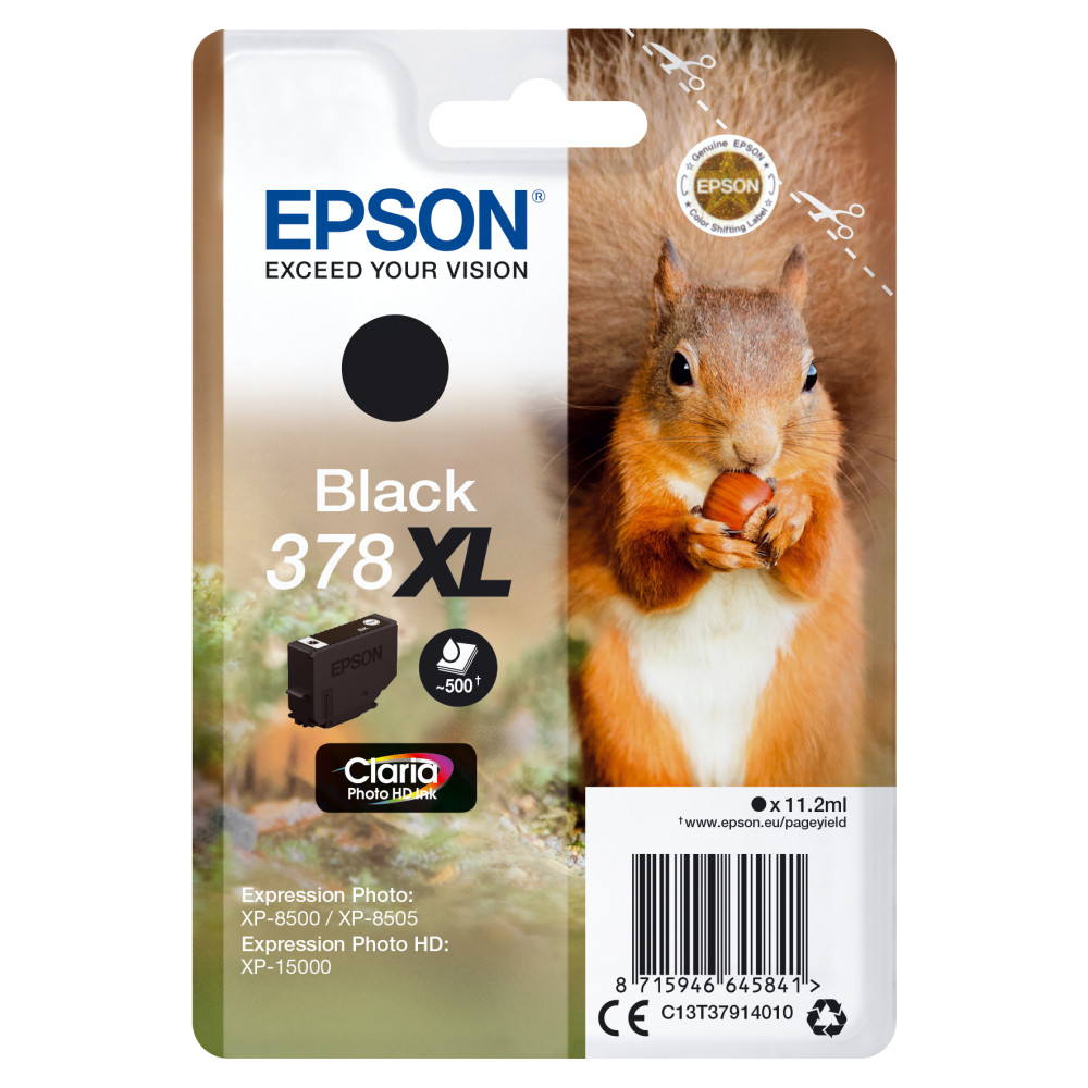 Produktbild för Epson Squirrel Singlepack Black 378XL Claria Photo HD Ink