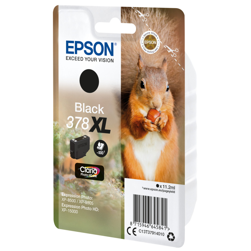 Produktbild för Epson Squirrel Singlepack Black 378XL Claria Photo HD Ink