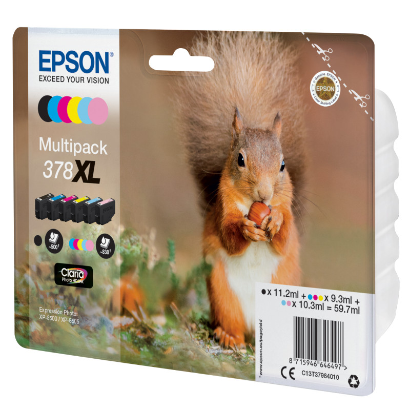 Produktbild för Epson Squirrel Multipack 6-colours 378XL Claria Photo HD Ink