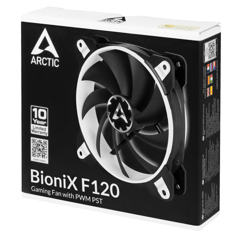 Produktbild för ARCTIC BioniX F120 Datorväska Fan 12 cm Svart, Vit