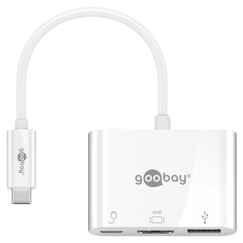 Produktbild för Goobay 62104 dockningsstationer för bärbara datorer USB Type-C Vit