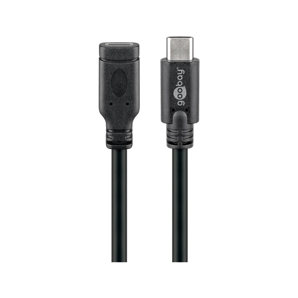 Produktbild för Goobay 45393 USB-kablar 1 m USB 3.2 Gen 1 (3.1 Gen 1) USB C Svart