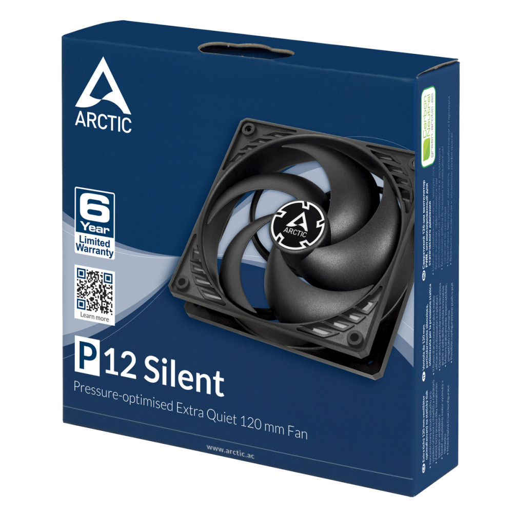 Produktbild för ARCTIC P12 Silent Datorväska Fan 12 cm Svart