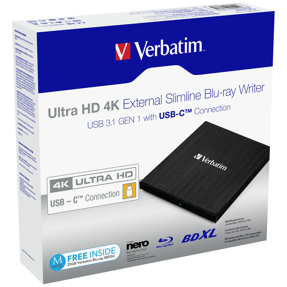 Produktbild för Verbatim 43888 optiska enheter Blu-Ray DVD Combo Svart