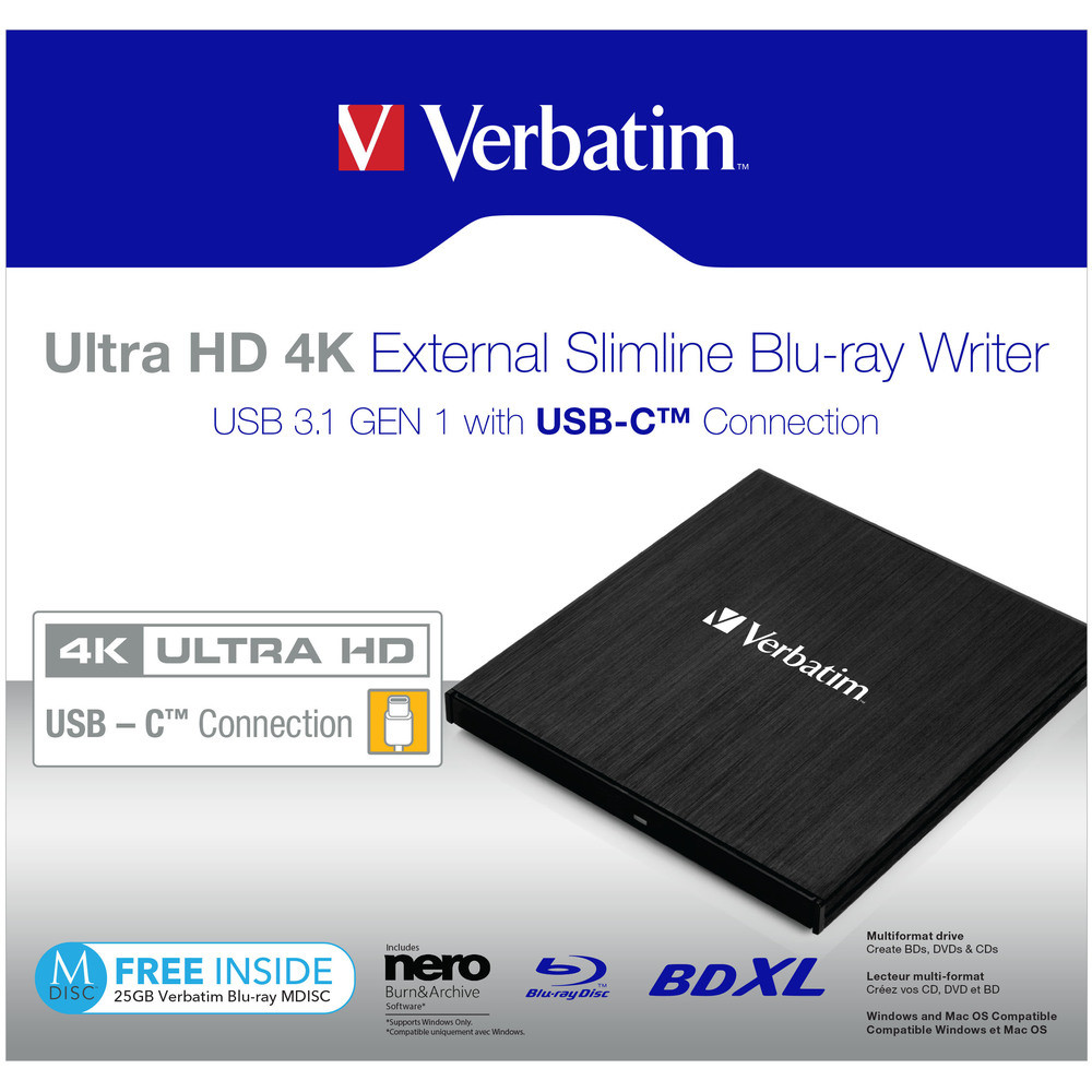 Produktbild för Verbatim 43888 optiska enheter Blu-Ray DVD Combo Svart