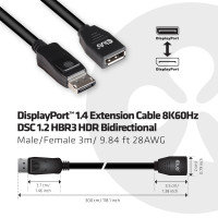 Produktbild för CLUB3D cac-1023 3 m DisplayPort Svart