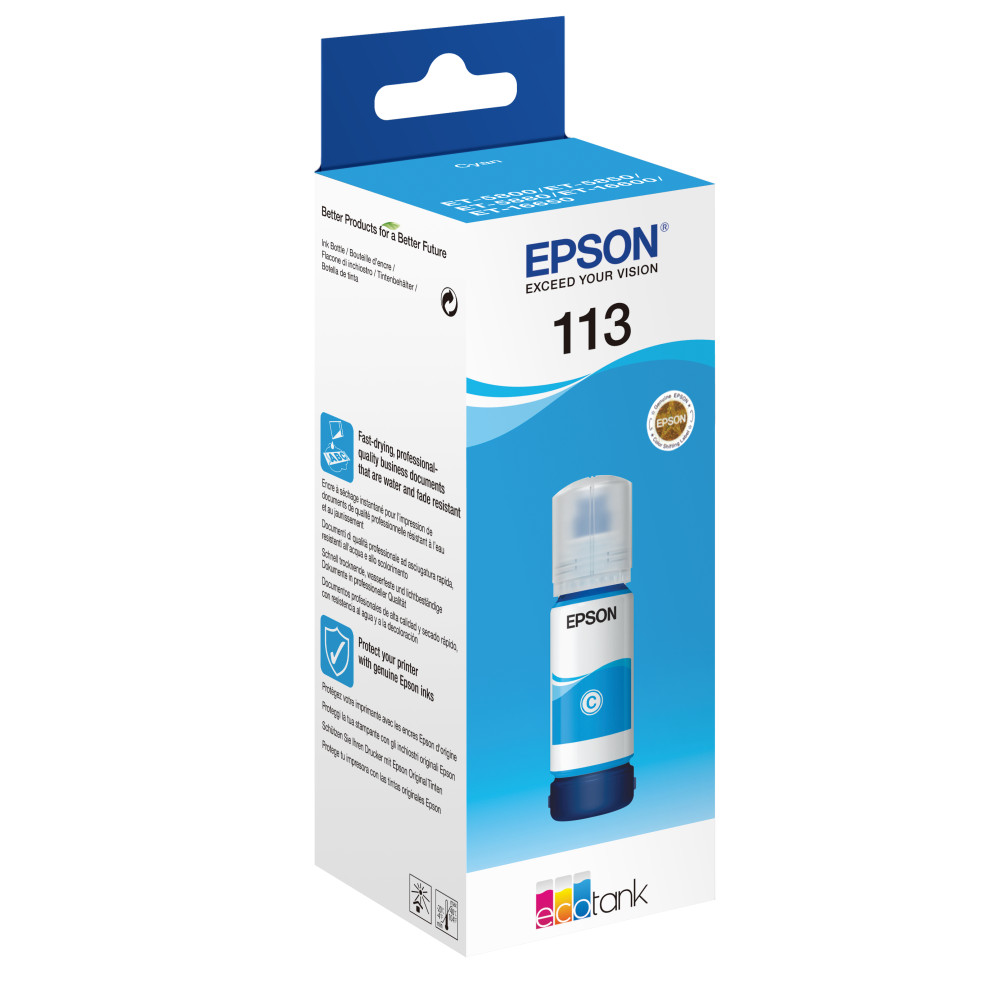Produktbild för Epson 113 EcoTank Pigment Cyan ink bottle