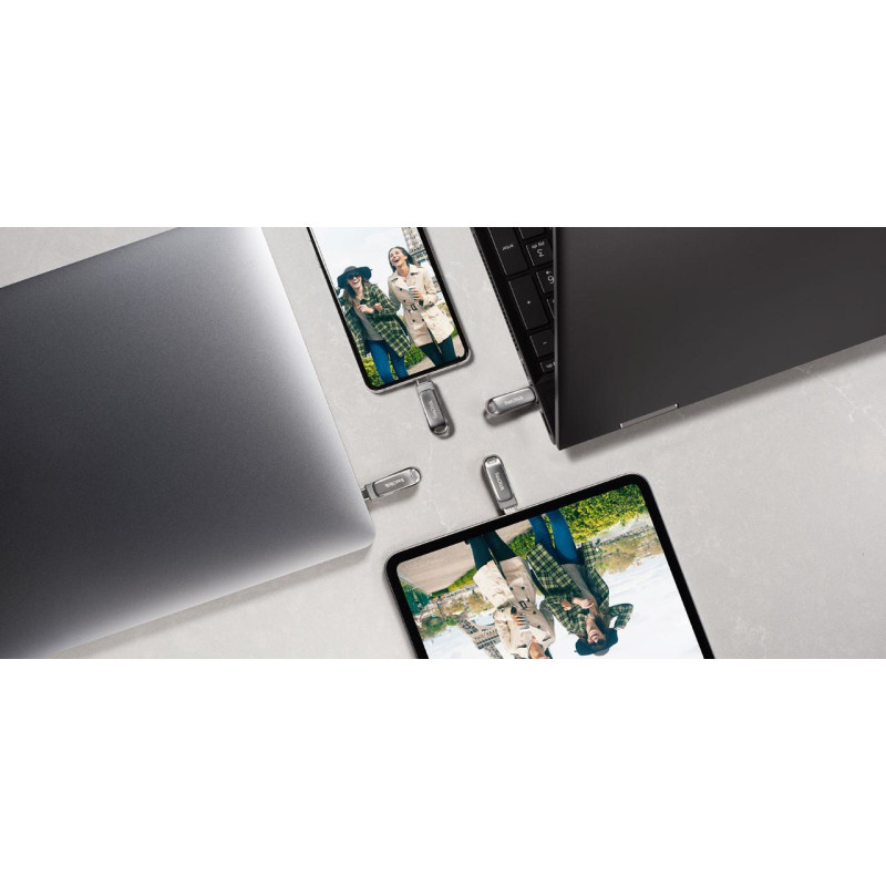 Produktbild för SanDisk Ultra Dual Drive Luxe USB-sticka 256 GB USB Type-A / USB Type-C 3.2 Gen 1 (3.1 Gen 1) Rostfritt stål