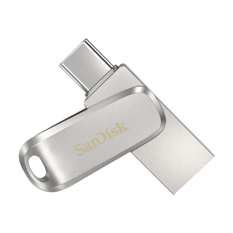 Produktbild för SanDisk Ultra Dual Drive Luxe USB-sticka 128 GB USB Type-A / USB Type-C 3.2 Gen 1 (3.1 Gen 1) Rostfritt stål