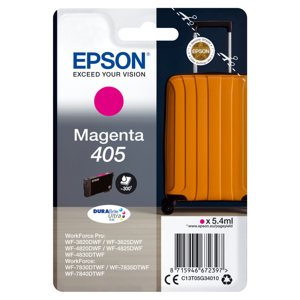 Produktbild för Epson Singlepack Magenta 405 DURABrite Ultra Ink