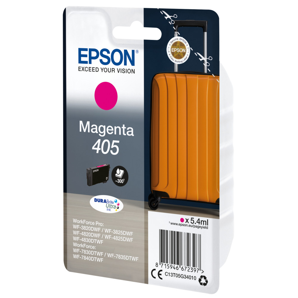 Produktbild för Epson Singlepack Magenta 405 DURABrite Ultra Ink