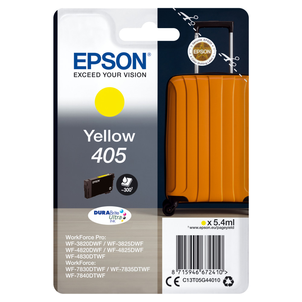 Produktbild för Epson Singlepack Yellow 405 DURABrite Ultra Ink