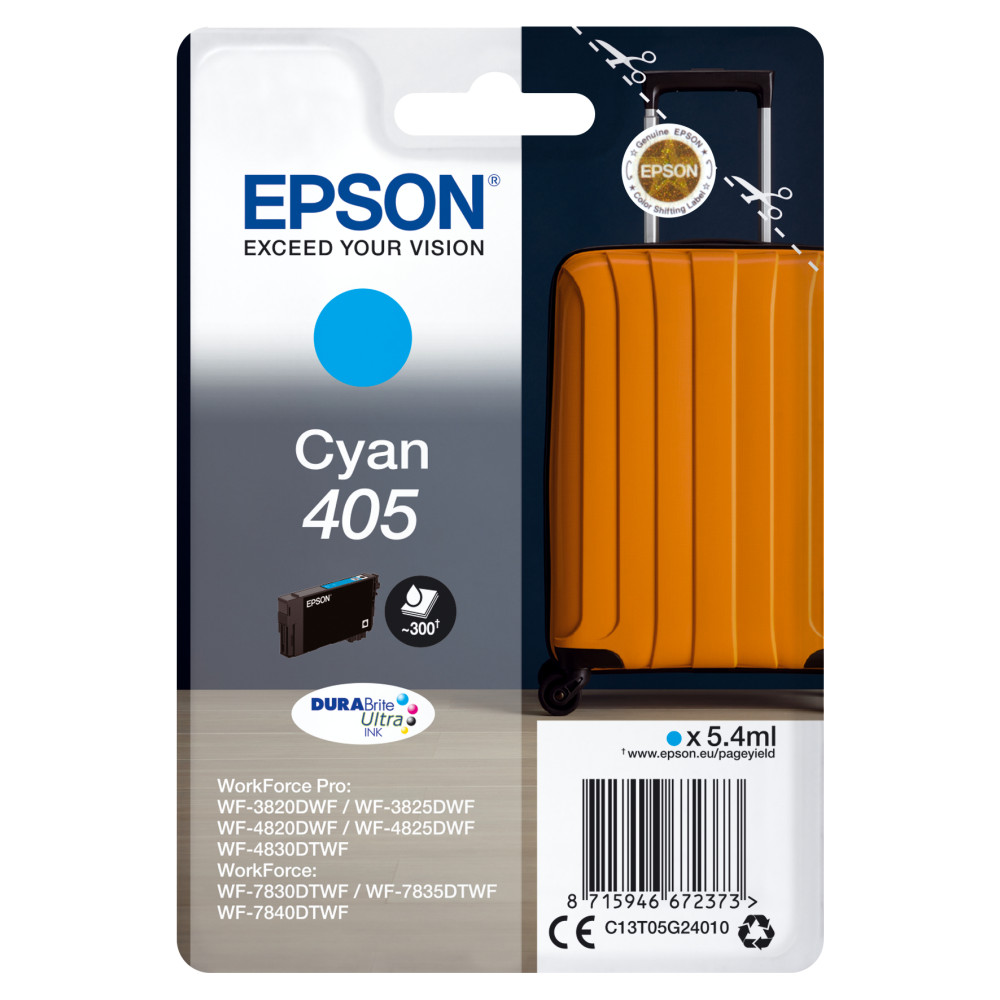 Produktbild för Epson Singlepack Cyan 405 DURABrite Ultra Ink
