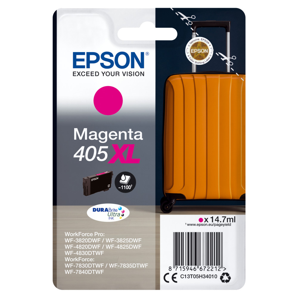Produktbild för Epson Singlepack Magenta 405XL DURABrite Ultra Ink