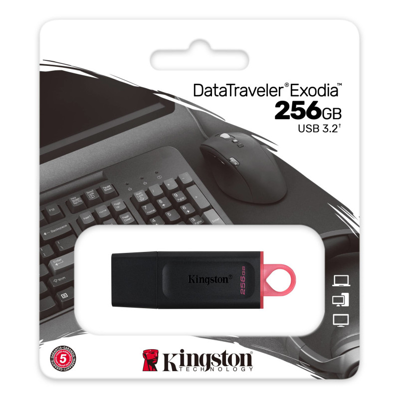 Produktbild för Kingston Technology DataTraveler Exodia USB-sticka 256 GB USB Type-A 3.2 Gen 1 (3.1 Gen 1) Svart