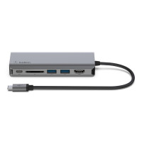 Produktbild för Belkin AVC008BTSGY dockningsstationer för bärbara datorer USB 3.2 Gen 1 (3.1 Gen 1) Type-C Svart, Grå