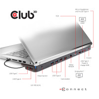 Produktbild för CLUB3D CSV-1564W100 dockningsstationer för bärbara datorer Dockning USB 3.2 Gen 1 (3.1 Gen 1) Type-C Svart