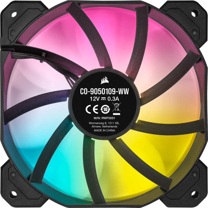 Produktbild för Corsair SP120 RGB ELITE Datorväska Fan 12 cm Svart 3 styck