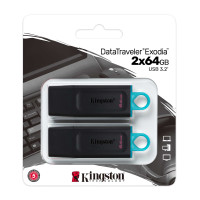 Miniatyr av produktbild för Kingston Technology DataTraveler Exodia USB-sticka 64 GB USB Type-A 3.2 Gen 1 (3.1 Gen 1) Svart