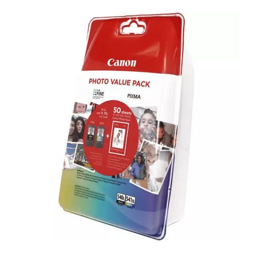 CANON Canon PG-540L/CL-541XL Photo Value Pack - 2-pack - Lång livslängd - svart, färg (cyan, magenta, gul) - original - blank - bläckbehållare / papperspaket