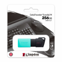 Miniatyr av produktbild för Kingston Technology DataTraveler Exodia M USB-sticka 256 GB USB Type-A 3.2 Gen 1 (3.1 Gen 1) Svart, Turkos