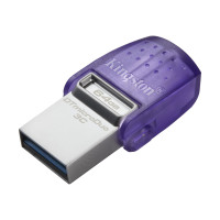 Produktbild för Kingston Technology DataTraveler microDuo 3C USB-sticka 64 GB USB Type-A / USB Type-C 3.2 Gen 1 (3.1 Gen 1) Lila, Rostfritt stål