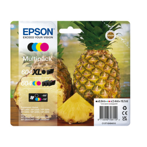 EPSON Epson 604XL bläckpatroner 4 styck Original Hög (XL) avkastning Svart, Cyan, Magenta, Gul