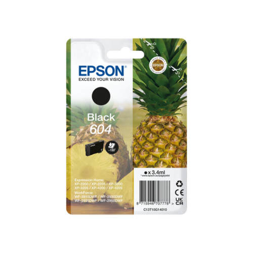 EPSON Epson 604 bläckpatroner 1 styck Original Standardavkastning Svart
