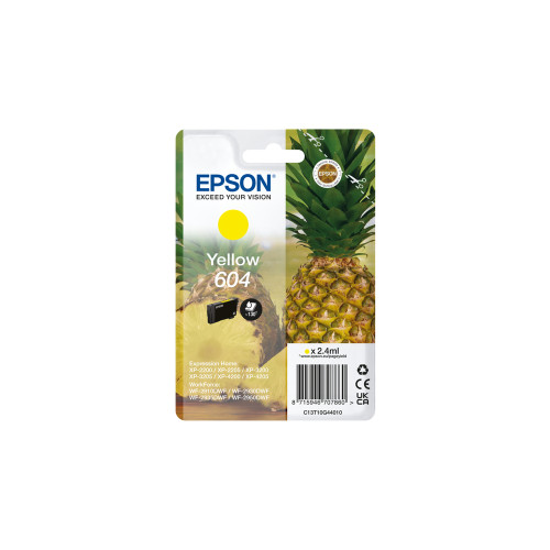 EPSON Epson 604 bläckpatroner 1 styck Original Standardavkastning Gul