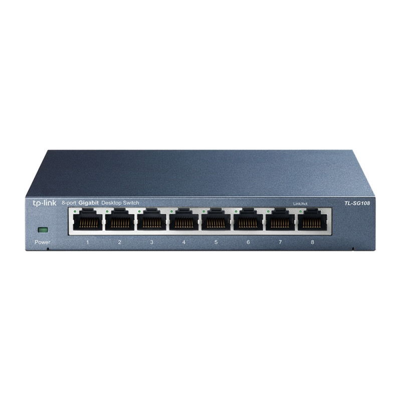 Produktbild för TP-Link TL-SG108 nätverksswitchar Ohanterad L2 Gigabit Ethernet (10/100/1000) Svart