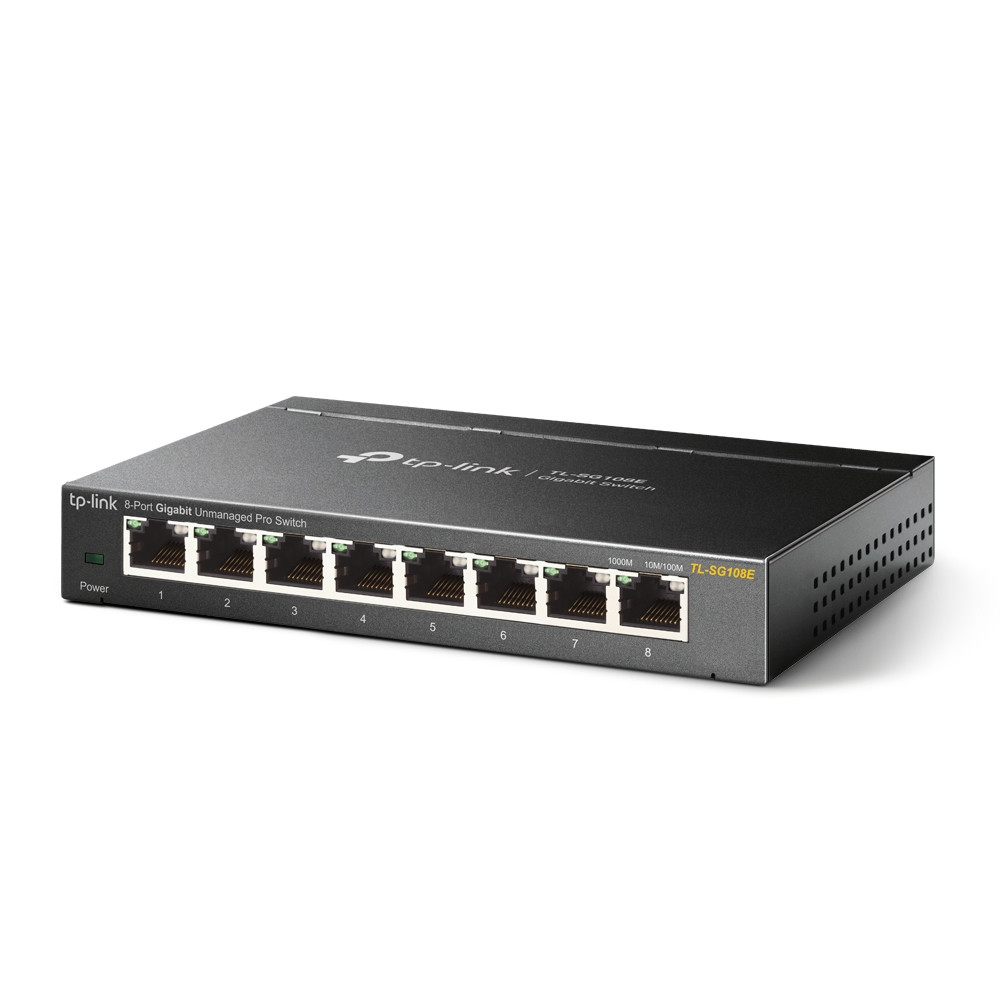 Produktbild för TP-Link TL-SG108E nätverksswitchar hanterad L2 Gigabit Ethernet (10/100/1000) Svart